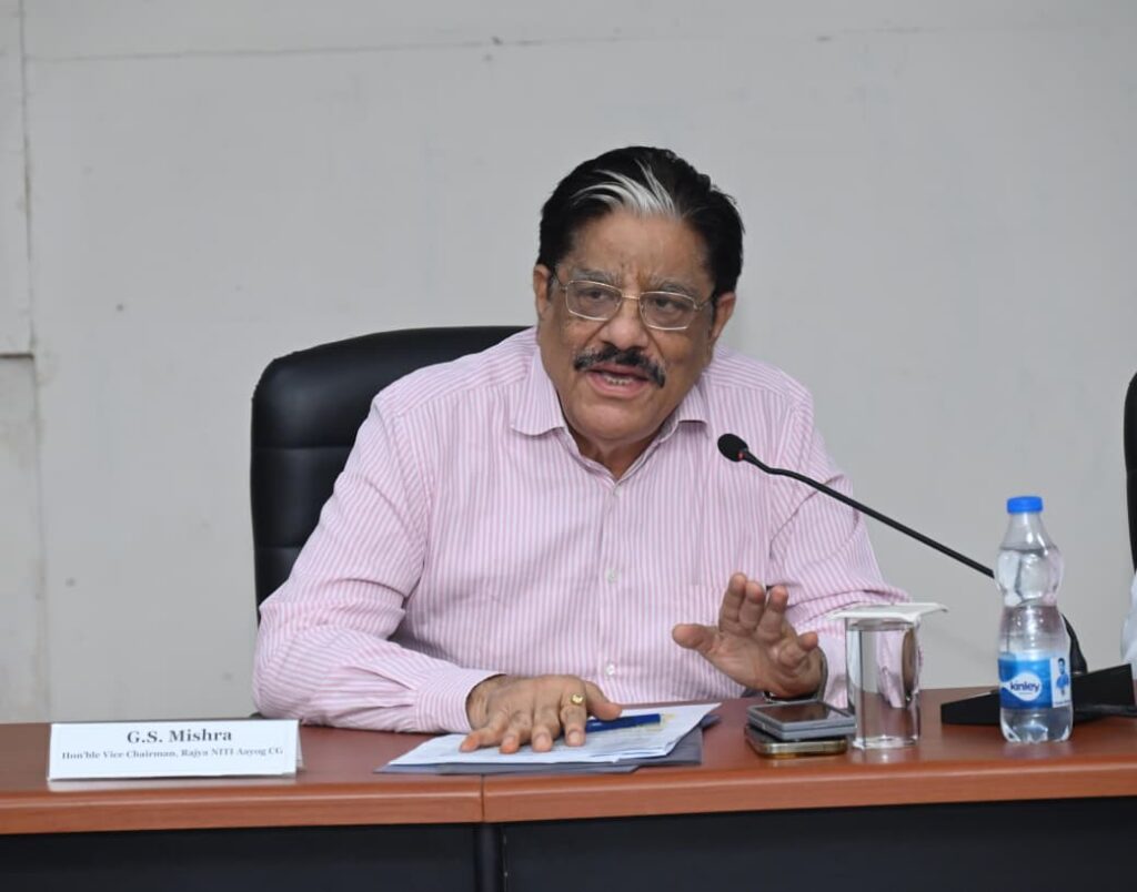 छत्तीसगढ़ को 2047 तक विकसित राज्यों की अग्रिम पंक्ति में लाना हमारा लक्ष्य : राज्य नीति आयोग के उपाध्यक्ष गणेश शंकर मिश्रा….