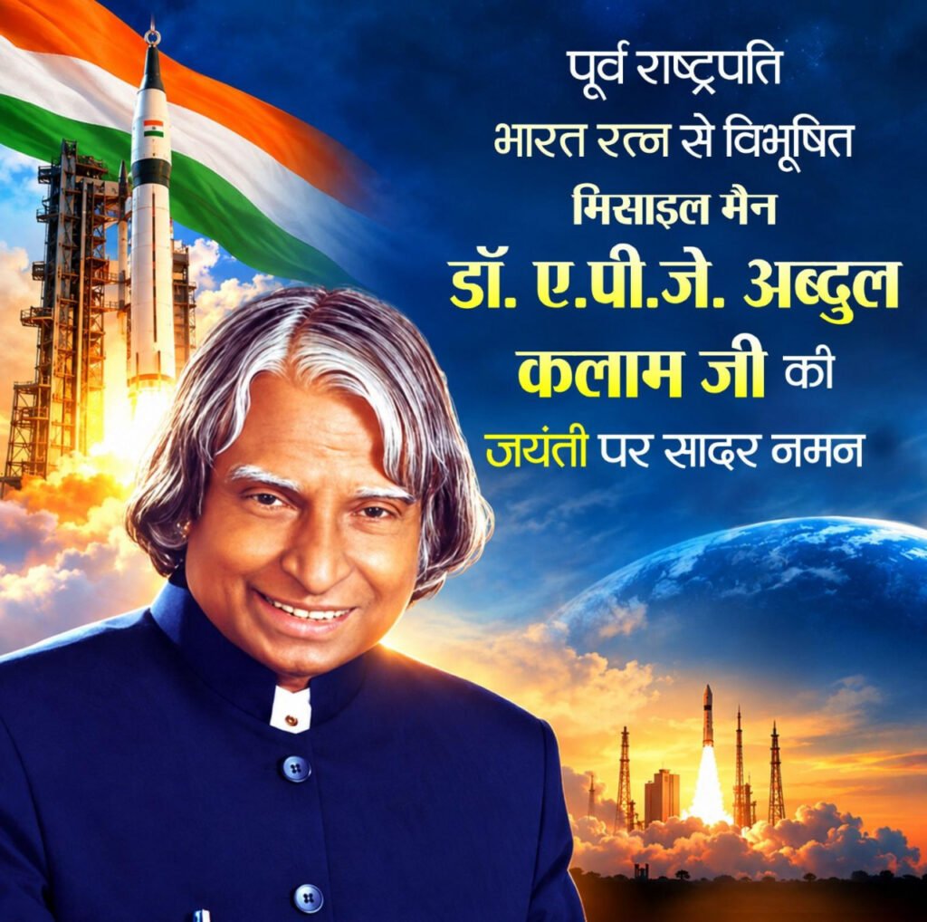 पूर्व राष्ट्रपति भारत रत्न डॉ. ए.पी.जे. अब्दुल कलाम की जयंती पर वित्त मंत्री ओपी चौधरी ने किया सादर नमन…..